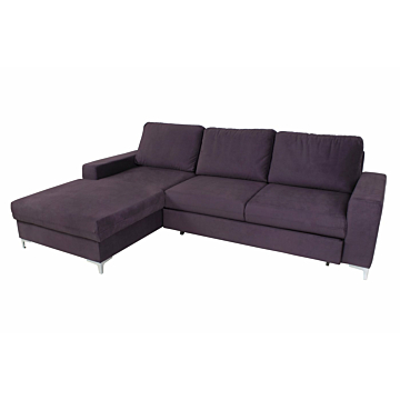 Cortex Lens Sleeper Sectional Sofa, Left Facing Chaise, Purple