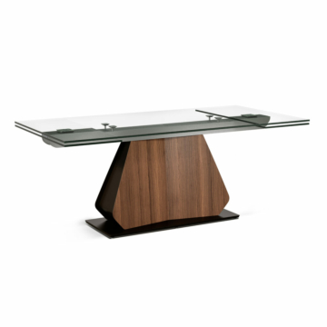 Elite Modern Gea Extension Dining Table with Glass Top