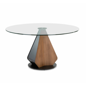 Elite Modern Gea Round Dining Table with Glass Top