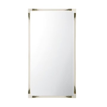 Theodore Alexander Cutting Edge Floor Mirror, Longhorn White