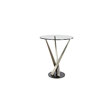 Elite Modern Crystal Pub Table with Champagne Coated Column 