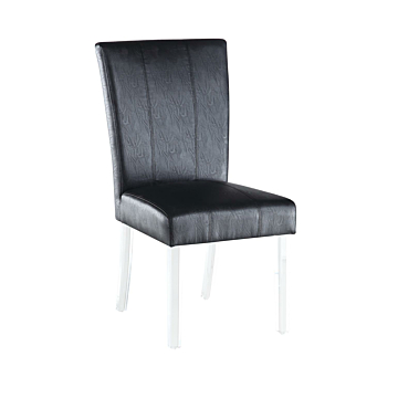 Chintaly Contemporary Curved Flare-Back Parson Side Chair-Black