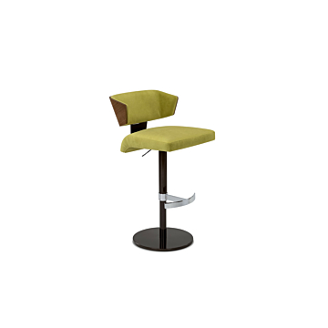 Elite Modern Costa Swivel Bar Stool with Wood Back