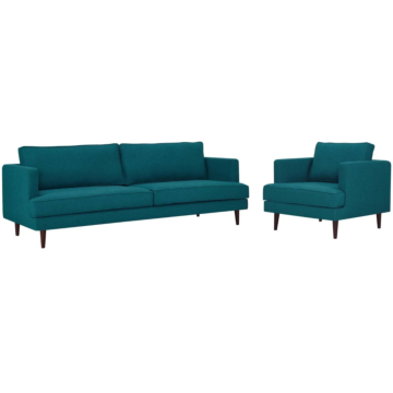 Modway Agile Upholstered Fabric Sofa and Armchair Set-Teal