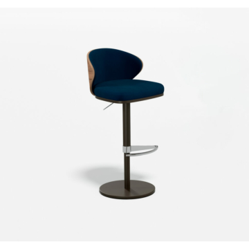 Elite Modern Seville Swivel Bar Stool with Wood Back