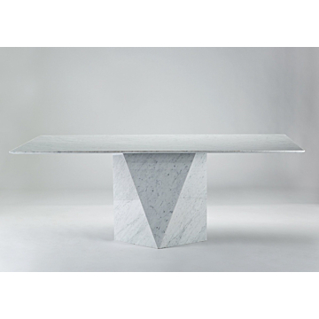 Stone International Freedom Stone Dining Table with Reverse Beveled Edge Top