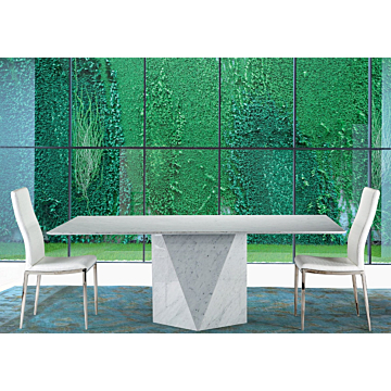 Stone International Freedom Stone Dining Table with Thin Beveled Edge Top