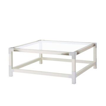 Theodore Alexander Cutting Edge Squared Cocktail Table, Longhorn White