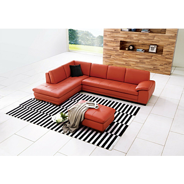 625 Leather Sectional | Pumpkin, Left Facing Chaise