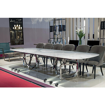 Stone International Tangle Dining Table with Thin Beveled Edge Top