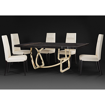 Stone International Tangle Dining Table with Boxed Edge Top