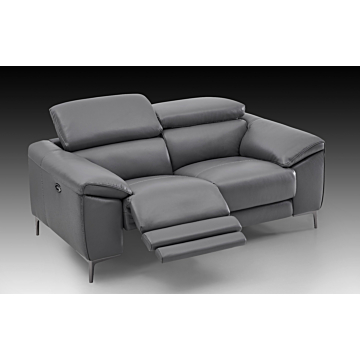 Lucca Leather Loveseat with Power Recliners | Creative Furniture-Steel Gray Leather HTL