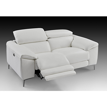 Lucca Leather Loveseat with Power Recliners | Creative Furniture-Snow White Leather HTL
