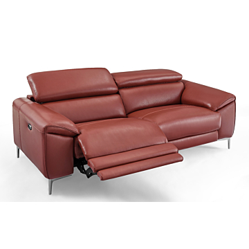 Lucca Leather Sofa with Power Recliners | Creative Furniture-Rustic Red Leather HTL