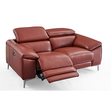 Lucca Leather Loveseat with Power Recliners | Creative Furniture-Rustic Red Leather HTL
