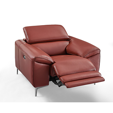 Lucca Leather Armchair with Power Recliner | Creative Furniture-Rustic Red Leather HTL