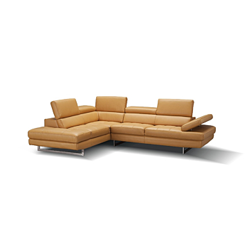 A761 Italian Leather Sectional-Left Facing Chaise-Freesia