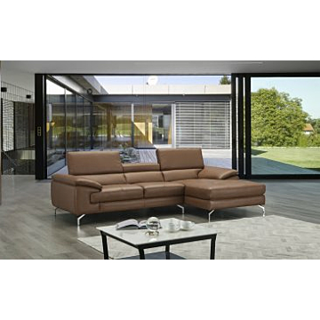 A973b Premium Leather Sectional-Left Facing Chaise-Caramel