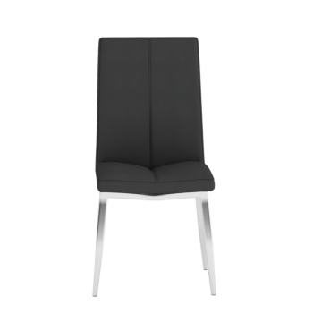Chintaly Abigail Modern Curved-Back Upholstered Side Chair, Black