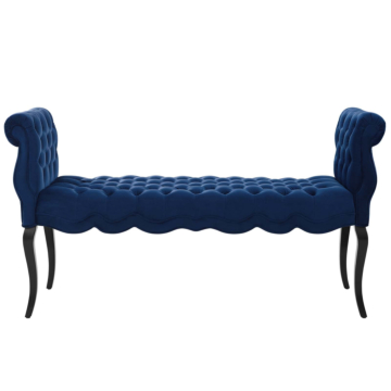 Modway Adelia Chesterfield Style Button Tufted Performance Velvet Bench-Navy Blue