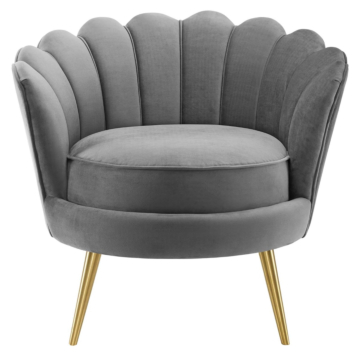 Modway Admire Scalloped Edge Performance Velvet Accent Armchair