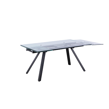 Chintaly Aida Contemporary Dining Table with Extendable Glass Top