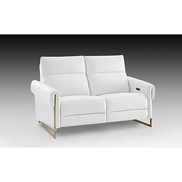 Alice Loveseat with Two Power Recliners, White | Creative Furniture