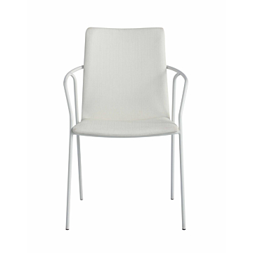 Chintaly Contemporary White Upholstered Arm Chair - 2 Per Box