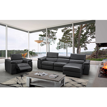 Allegra Leather Sectional Recliner by J&M Furniture, $5,248.00, J & M Furniture, Dark Grey