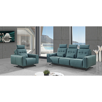 Amalfi Leather Sofa Set | Sofa and Armchair | Creative Furniture-Amalfi Green