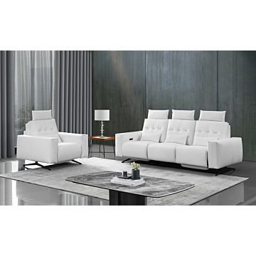 Amalfi Leather Sofa Set | Sofa and Armchair | Creative Furniture-White