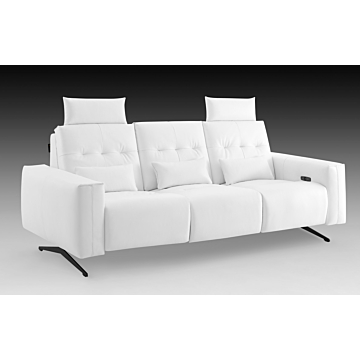 Amalfi Sofa with Two Recliners | Creative Furniture-White