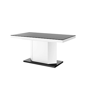 Cortex Amigo 63" Extendable Dining Table, Black-White