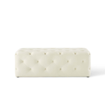 Modway Amour 48" Tufted Button Entryway Performance Velvet Bench-Ivory