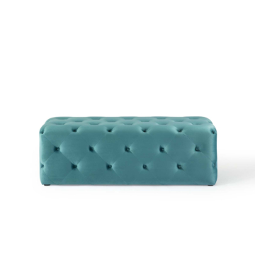 Modway Amour 48" Tufted Button Entryway Performance Velvet Bench-Sea Blue