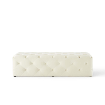 Modway Amour 60" Tufted Button Entryway Performance Velvet Bench-Ivory