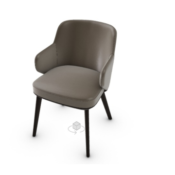Calligaris Foyer Upholstered Armchair With Wooden Base