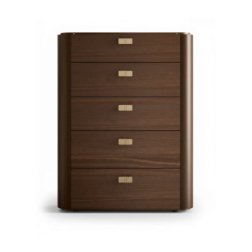 ALF Appia 5-Drawer Chest – Italian Modern Storage in Matte Espresso & Termocotto Oak