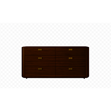ALF Appia 70 inch Dresser – Italian Modern 6-Drawer Dresser in Matte Espresso & Termocotto Oak