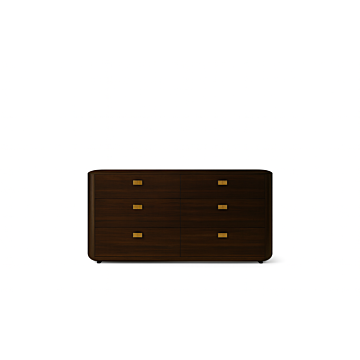 ALF Appia 70 inch Dresser – Italian Modern 6-Drawer Dresser in Matte Espresso & Termocotto Oak