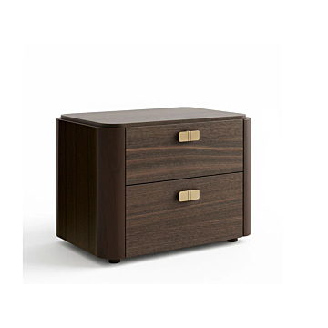 ALF Appia 31” Nightstand – Italian Modern 2-Drawer Nightstand in Matte Espresso & Termocotto Oak