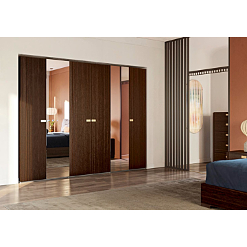 ALF Appia 6-Door Wardrobe – Italian Modern Wardrobe in Matte Espresso & Termocotto Oak