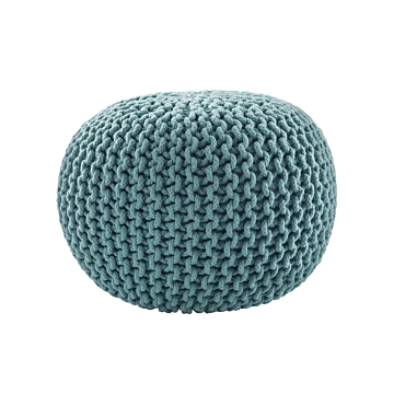 Jaipur Living Spectrum Pouf Textured Round Pouf-Aqua