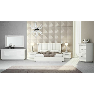 Ariana 5 Pcs Bedroom Set, King Size, White | Creative Furniture