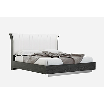 Ariana Bed with Upholstered Headboard, Grey | Creative Furniture-Queen