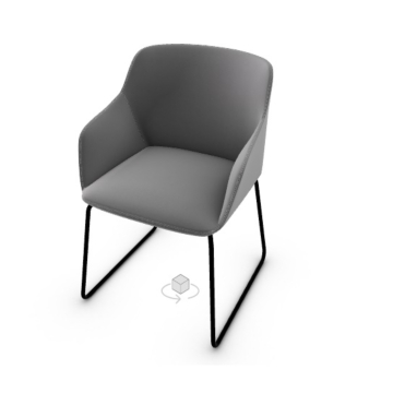 Calligaris Elle Upholstered Armchair With Metal Base