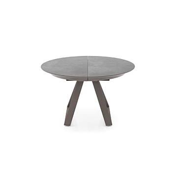 Calligaris Atlante Table With Round Extendible Top, Cement