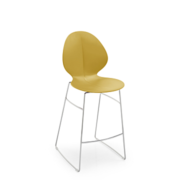 Calligaris Basil Stool With Metal Base, $333.91, Calligaris, Mustard Yellow