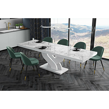 Cortex Bella Dining Table, Venatino Top