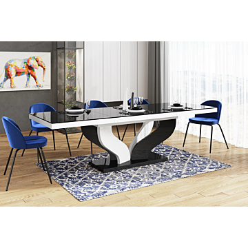 Cortex Viva Extendable Dining Table-Black White